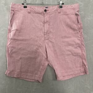 Tommy Bahama Shorts Mens 38 Pink Linen Blend Chino Resort Beach Golf Casual